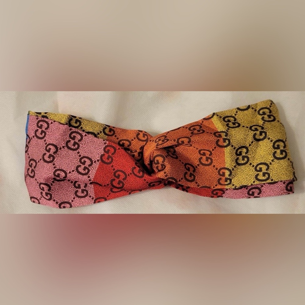 Gucci Red and Yellow Patterned Headband